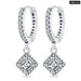 Charm Double Hoop Earrings For Women 925 Silver Sparkling