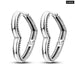 Charm Double Hoop Earrings For Women 925 Silver Sparkling