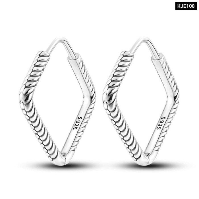 Charm Double Hoop Earrings For Women 925 Silver Sparkling