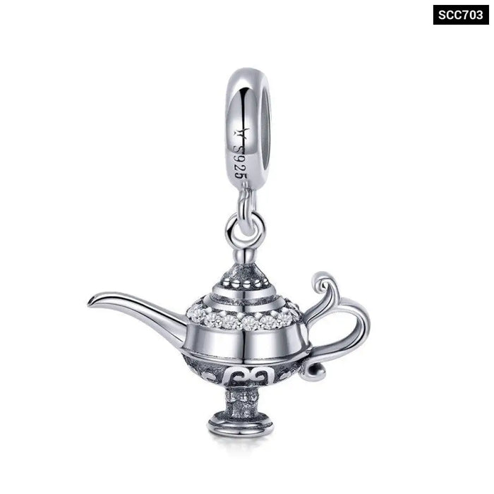 Charms 925 Aladdin Lamp Pendant Charm Fit Silver Bracelets