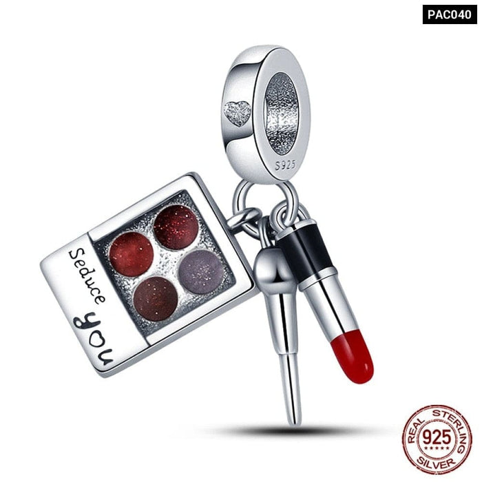 Charms Fit Pandora 925 Original Bracelet Red Series Motorcycle Luggage Silver Charms Beads For Women Lucky Jewelry