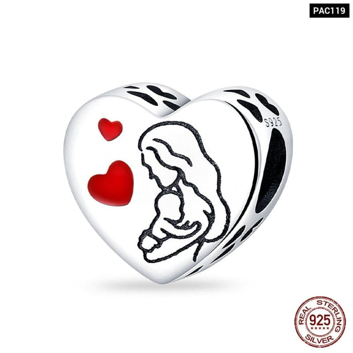 Charms Fit Pandora 925 Original Bracelet Red Series Motorcycle Luggage Silver Charms Beads For Women Lucky Jewelry