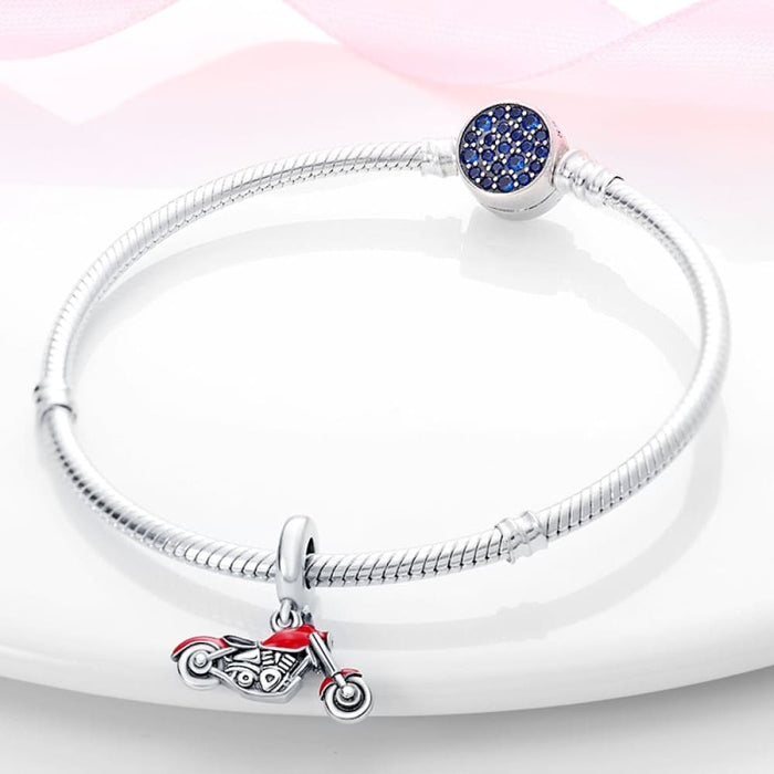 Charms Fit Pandora 925 Original Bracelet Red Series Motorcycle Luggage Silver Charms Beads For Women Lucky Jewelry