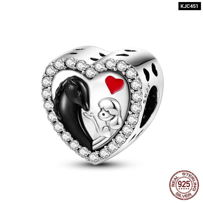 Charms Fit Pandora 925 Original Bracelet Red Series Motorcycle Luggage Silver Charms Beads For Women Lucky Jewelry