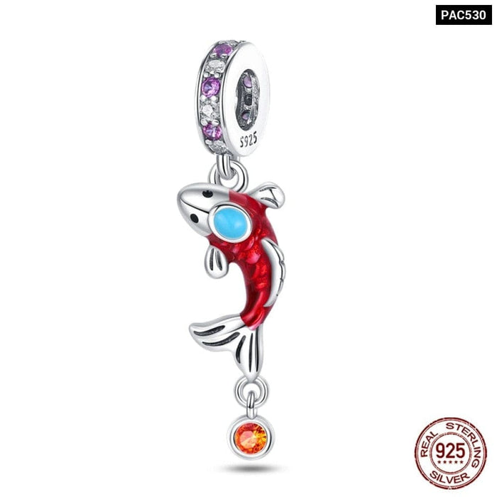 Charms Fit Pandora 925 Original Bracelet Red Series Motorcycle Luggage Silver Charms Beads For Women Lucky Jewelry