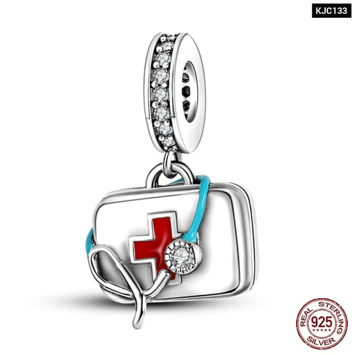 Charms Fit Pandora 925 Original Bracelet Red Series Motorcycle Luggage Silver Charms Beads For Women Lucky Jewelry