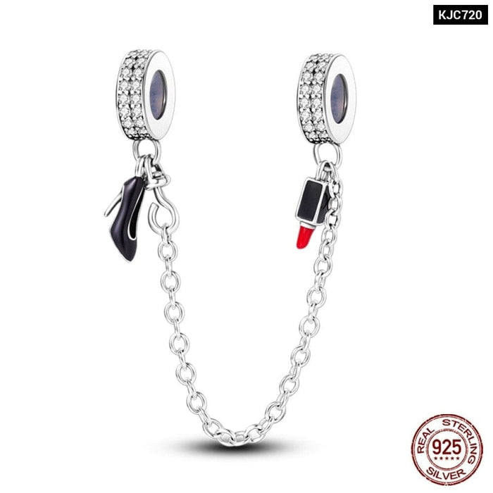 Charms Fit Pandora 925 Original Bracelet Red Series Motorcycle Luggage Silver Charms Beads For Women Lucky Jewelry