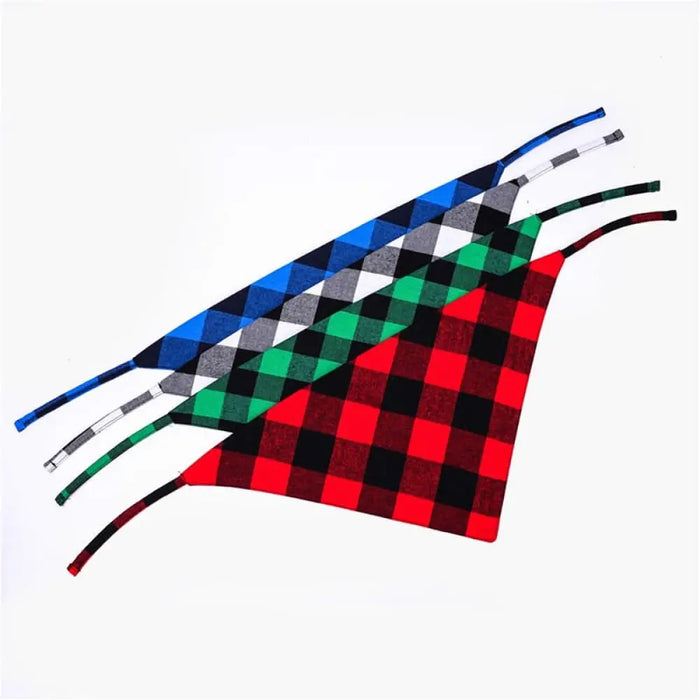 Classic Christmas Cotton Plaid Bandana Scarfbib For Small