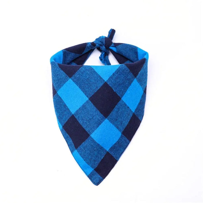 Classic Christmas Cotton Plaid Bandana Scarfbib For Small