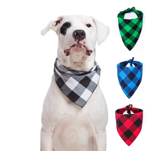 Classic Christmas Cotton Plaid Bandana Scarfbib For Small