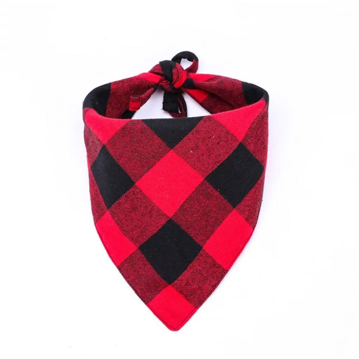 Classic Christmas Cotton Plaid Bandana Scarfbib For Small