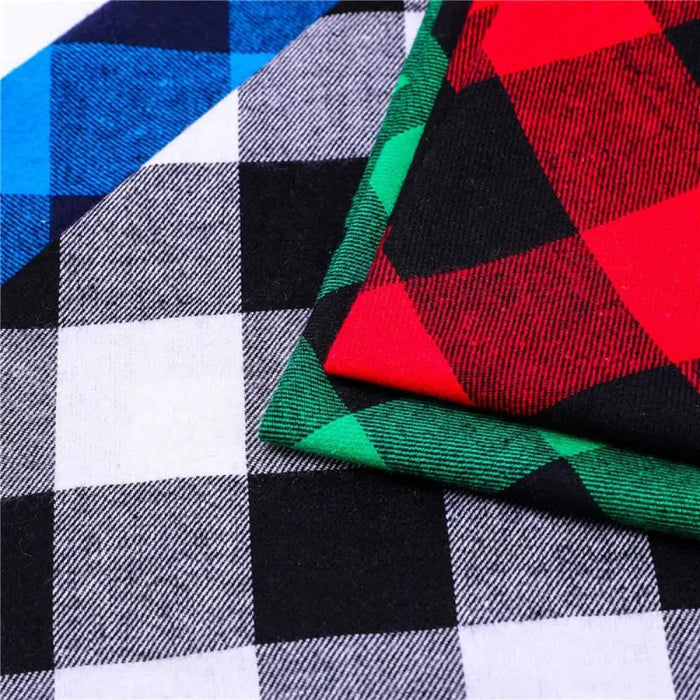 Classic Christmas Cotton Plaid Bandana Scarfbib For Small