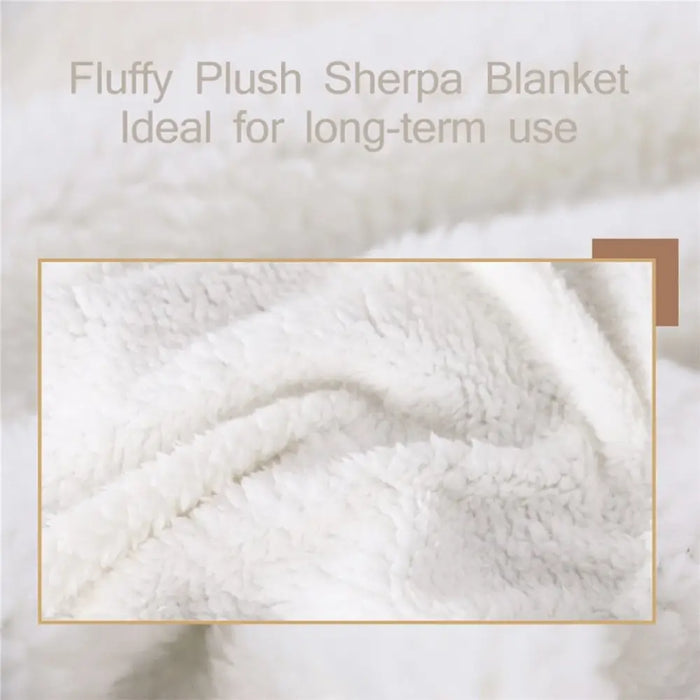 Classic Microfiber Bed Blanket Letter Sherpa Black