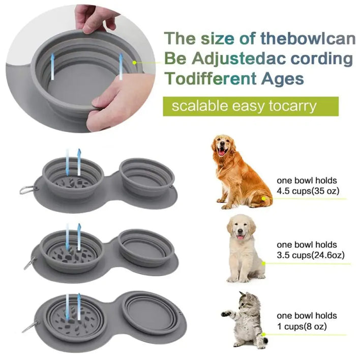 Collapsible Silicone Portable Water Food Pet Feeder Bowl