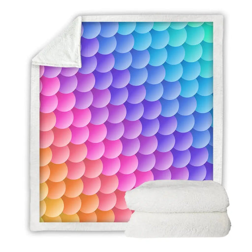 Colorful Sherpa Blanket Rainbow Microfiber Throw Gradient