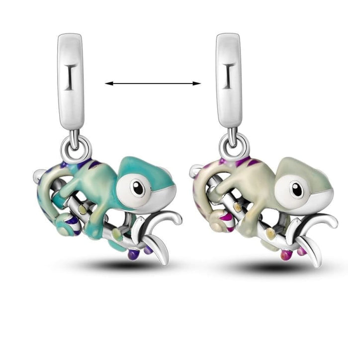 Colour Changes with Temperature Chameleon Ladybug Silver Charms Beads Fit Pandora 925 Original Bracelets Fine DIY Jewelry