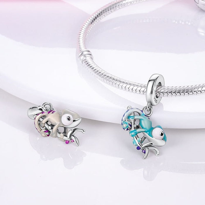 Colour Changes with Temperature Chameleon Ladybug Silver Charms Beads Fit Pandora 925 Original Bracelets Fine DIY Jewelry