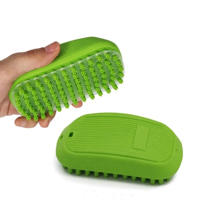 Comfortable Ergonomic 4 Point Soft Bristle Rubber Grooming