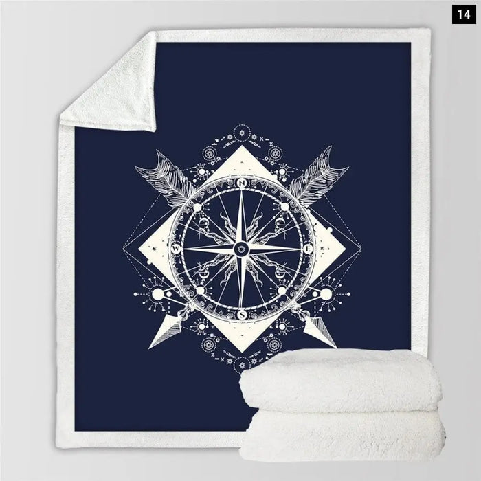 Compass Throw Blanket Nautical Map Cool Bedspread World