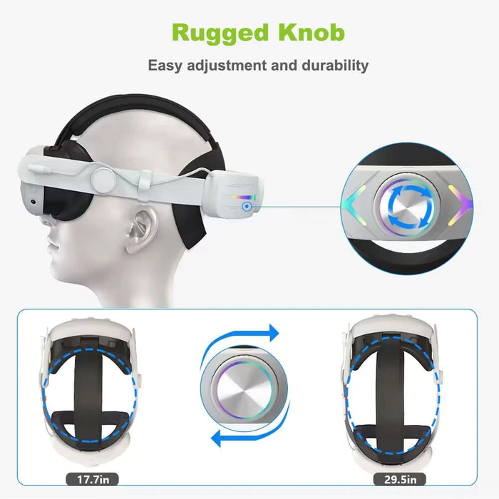 Compatible For Quest 3 With 8000Mah Battery Pack Extended Gaming Time Rgb Light Vr Head Strap