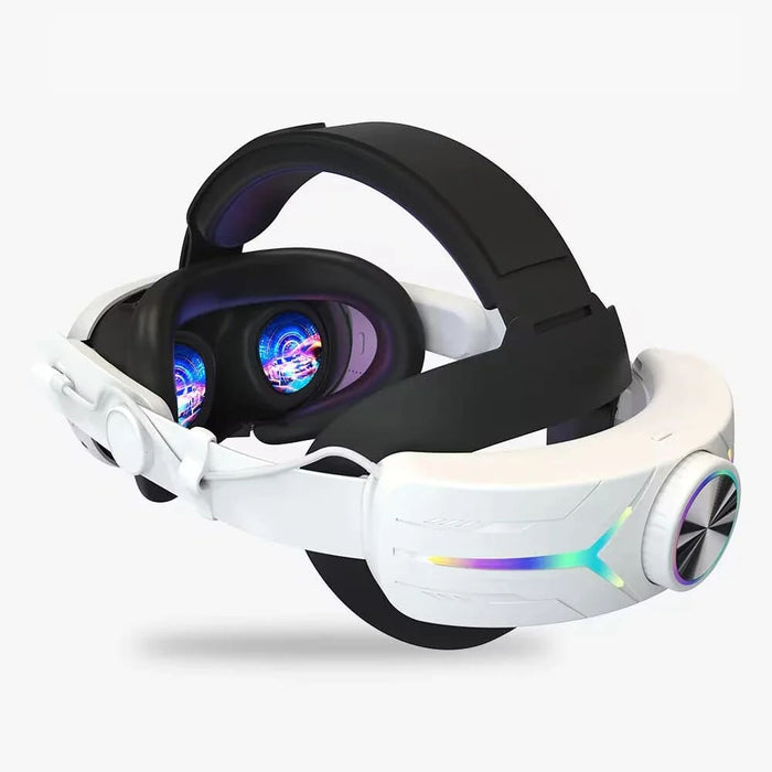 Compatible For Quest 3 With 8000Mah Battery Pack Extended Gaming Time Rgb Light Vr Head Strap