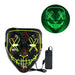 Cosplay Halloween Purge Mask Glowing Neon Led Masque