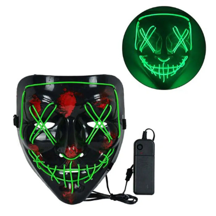 Cosplay Halloween Purge Mask Glowing Neon Led Masque