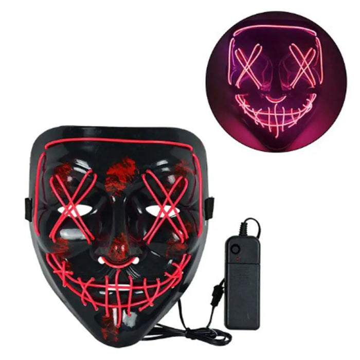 Cosplay Halloween Purge Mask Glowing Neon Led Masque