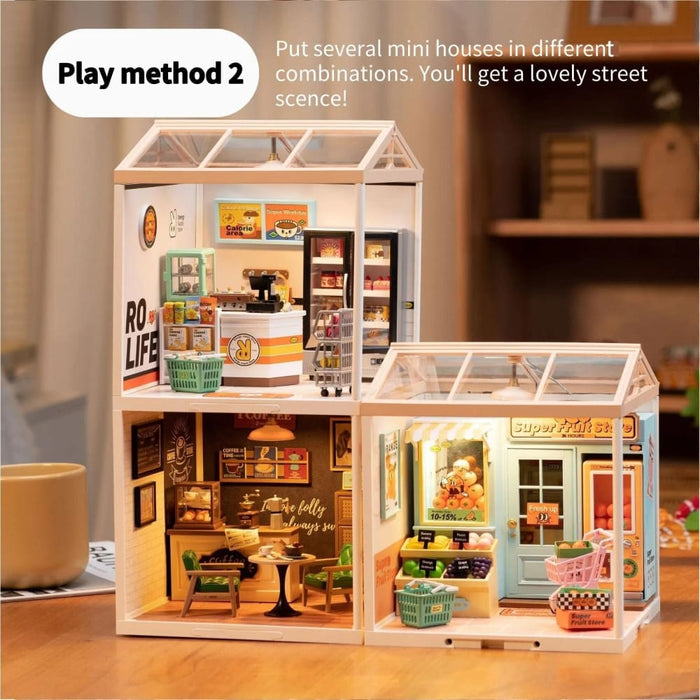 Create Plastic Buliding Blocks Diy Miniature House Kit For Kids And Adult 3D Puzzle Multi-Scene For Fun