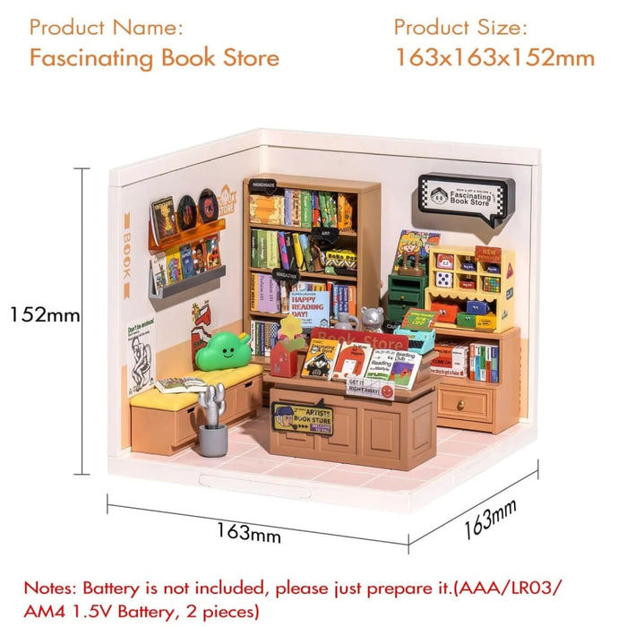 Creator Diy Miniature Kit Bookstore Experience The Fascinating World Of Making 3D Puzzle For Kids Toys