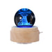 Crystal Ball Music Box Rotating Luminous Led Light Wooden