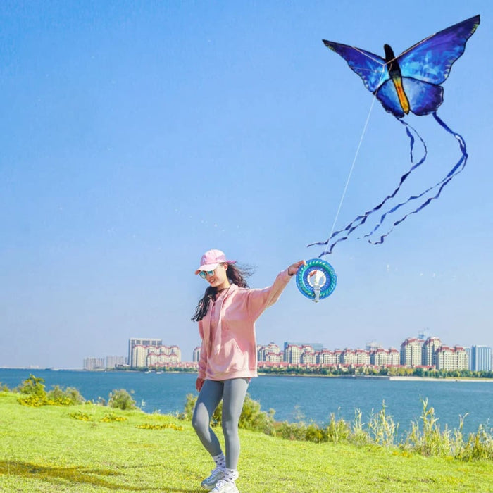 Crystal Butterfly Kite Beautiful Blue Kite Outdoor Fun Kite Flying Toys For Children Outdoor Sports Toys