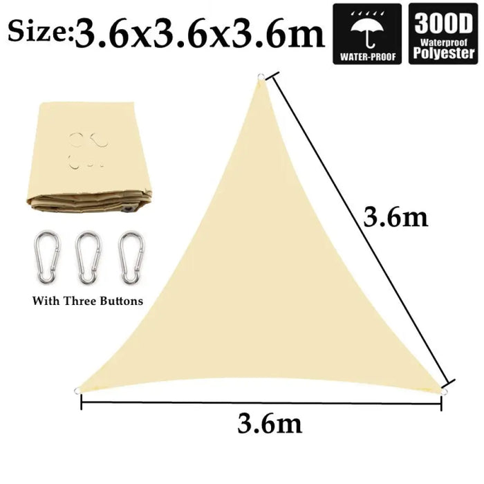 Customizable Beige Waterproof Sunshade Sail Garden Awning