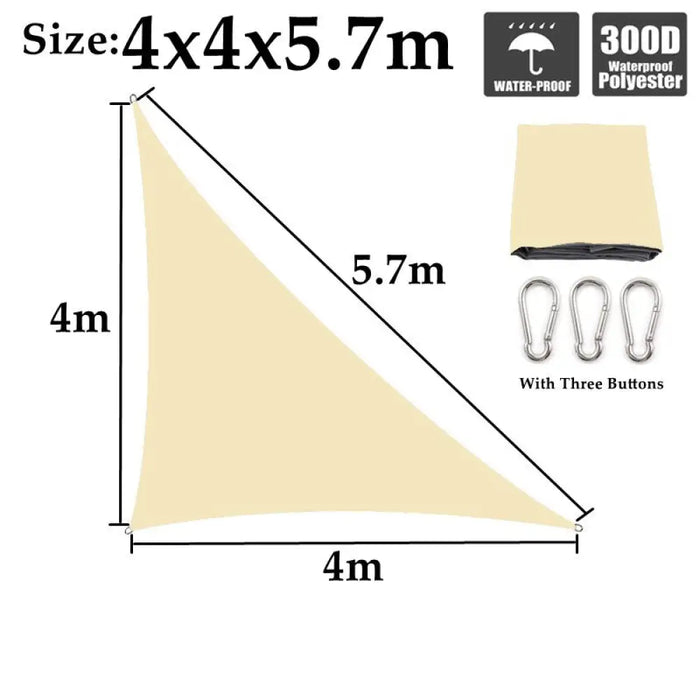 Customizable Beige Waterproof Sunshade Sail Garden Awning