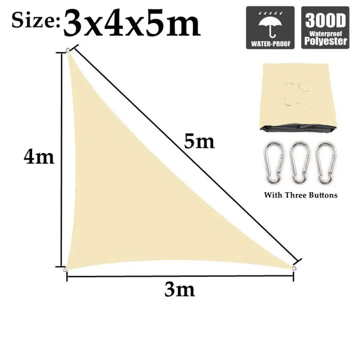 Customizable Beige Waterproof Sunshade Sail Garden Awning