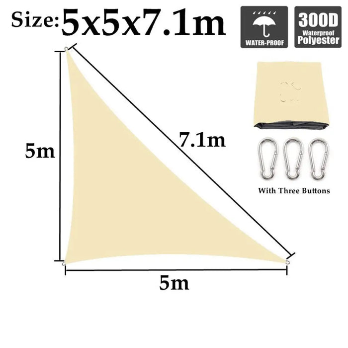 Customizable Beige Waterproof Sunshade Sail Garden Awning