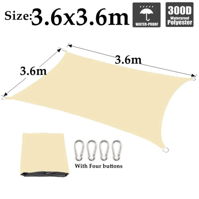 Customizable Beige Waterproof Sunshade Sail Garden Awning