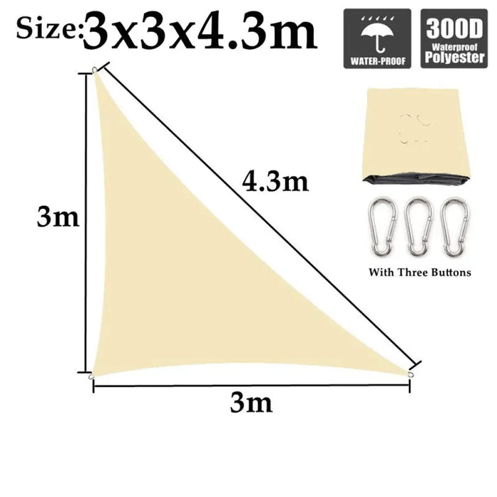 Customizable Beige Waterproof Sunshade Sail Garden Awning