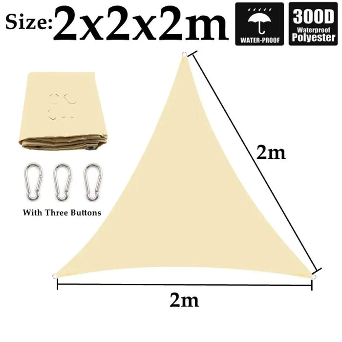 Customizable Beige Waterproof Sunshade Sail Garden Awning