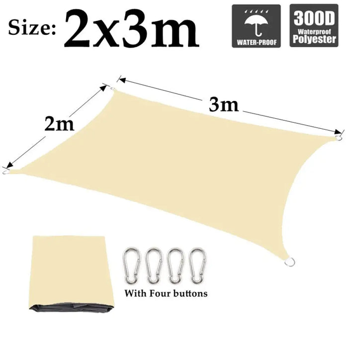 Customizable Beige Waterproof Sunshade Sail Garden Awning