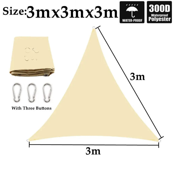 Customizable Beige Waterproof Sunshade Sail Garden Awning