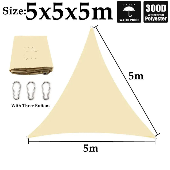 Customizable Beige Waterproof Sunshade Sail Garden Awning