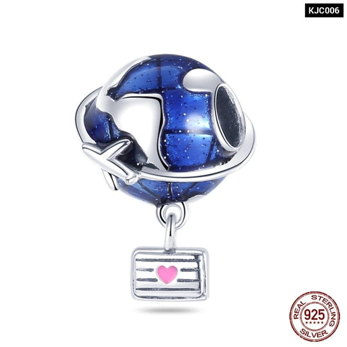 Cute Heart Pet Paw Charms Fit Pandora 925 Original Bracelets 925 Silver Balloon Charms Beads For Jewelrys