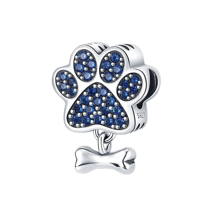 Cute Heart Pet Paw Charms Fit Pandora 925 Original Bracelets 925 Silver Balloon Charms Beads For Jewelrys