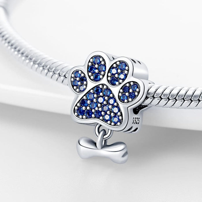 Cute Heart Pet Paw Charms Fit Pandora 925 Original Bracelets 925 Silver Balloon Charms Beads For Jewelrys