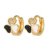 Cute Love Heart Hoop Earrings Chic Gold Colour Three Leaf