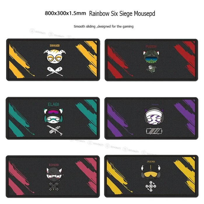 Cute Rainbow Six Siege 80x30cm Rubber Super Large Gaming