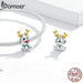 Cute Reindeer Metal Beads For Women 925 Sterling Plated