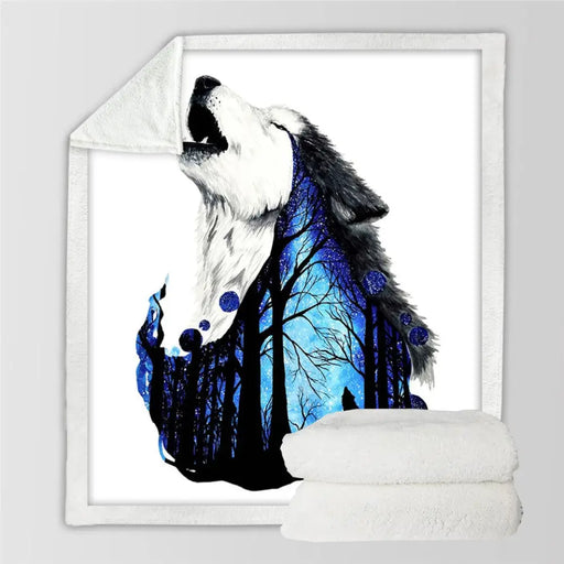In The Darkness Wolf By Scandy Girl Furry Blanket Animal