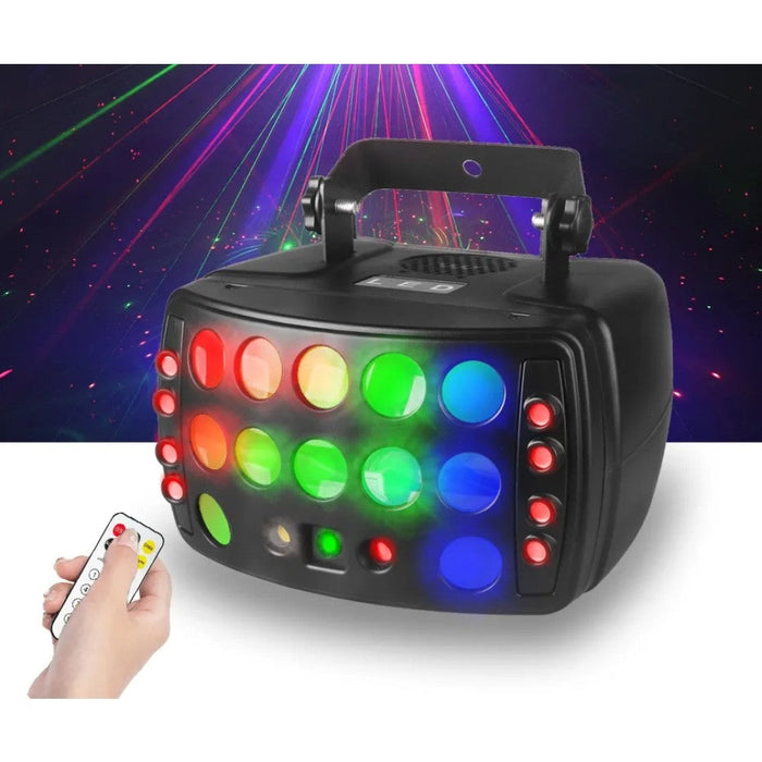 Dj Disco Party Stage Light 4in1 Red Laser Rain Patterns Led